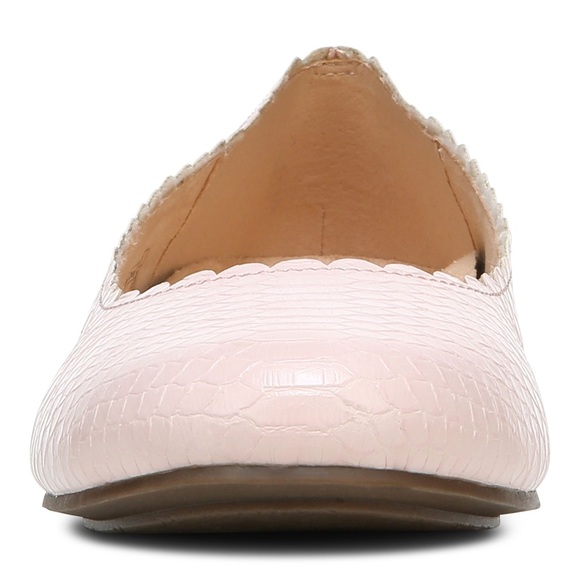 VIONIC Julieta Ballet Flat Shell Pink Snakeskin Comfort Scalloped - Picture 3 of 10